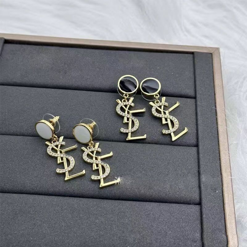 Women's Fashion Elegant Light Luxury Titanium Steel Crystal Earrings